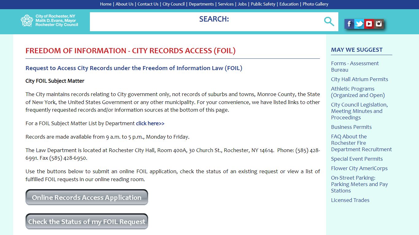 Freedom of Information - City Records Access (FOIL)